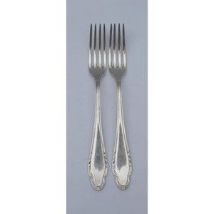 2 Vintage Wellner Germany Silverplate Dinner Fork 53956